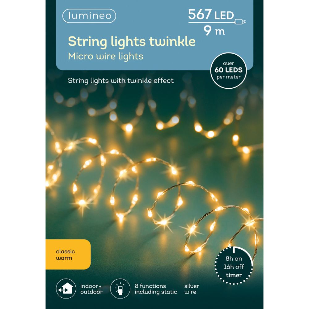 Lumineo 567 Classic Warm Micro LED Extra Dense String Lights (9m)
