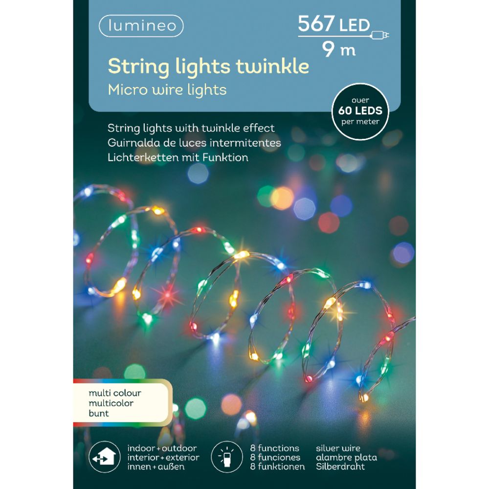 Lumineo 567 Multi Coloured Micro LED Extra Dense String Lights (9m)