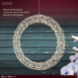 Lumineo 58cm Warm White LED Lit Metal Frame Wreath Decoration