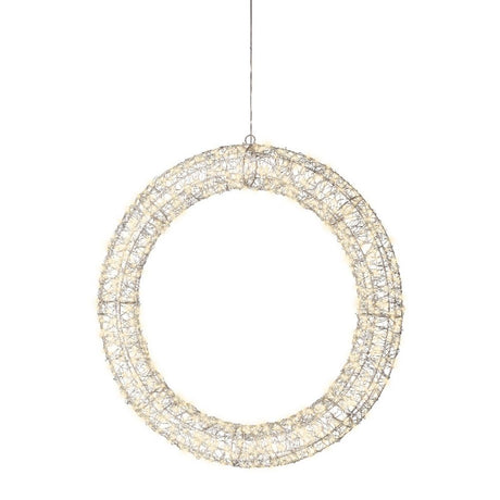 Lumineo 58cm Warm White LED Lit Metal Frame Wreath Decoration