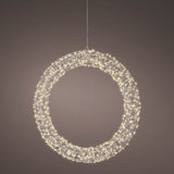 Lumineo 58cm Warm White LED Lit Metal Frame Wreath Decoration