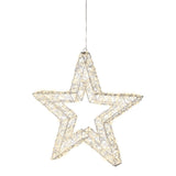 Lumineo 58cm Warm White LED Lit Silver Metal Frame Star Decoration