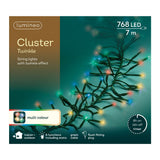 Lumineo 768 Multi Coloured LED Twinkle Cluster Lights (7m)
