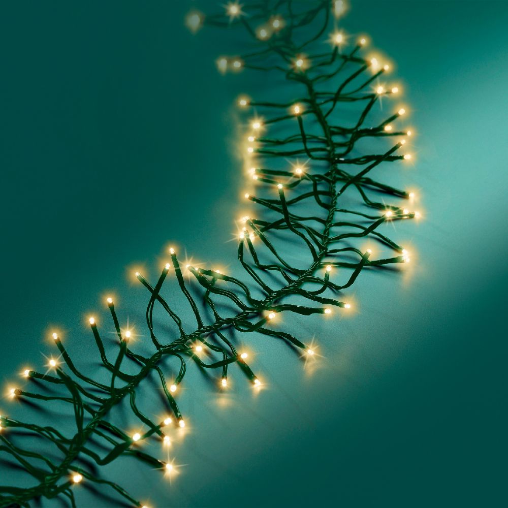 Lumineo 768 Soft Gold LED Twinkle Cluster Christmas Lights (7m)