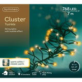 Lumineo 768 Warm White & Classic Warm LED Twinkle Effect Cluster Lights (7m)