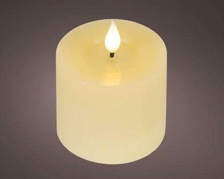 Lumineo 9.5cm LED Realistic Wax Candle - Warm White - Cream - 480448