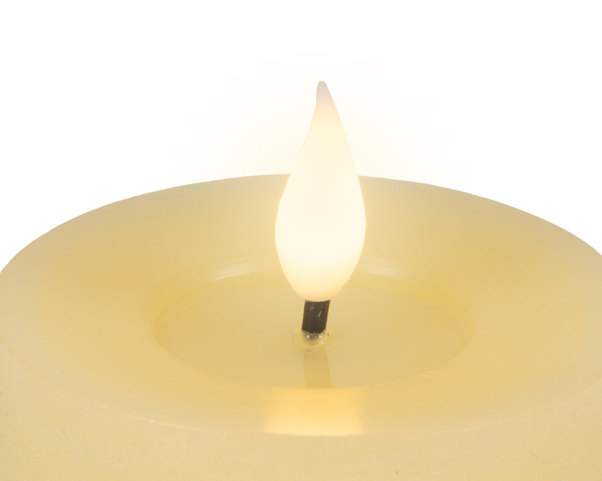 Lumineo 9.5cm LED Realistic Wax Candle - Warm White - Cream - 480448