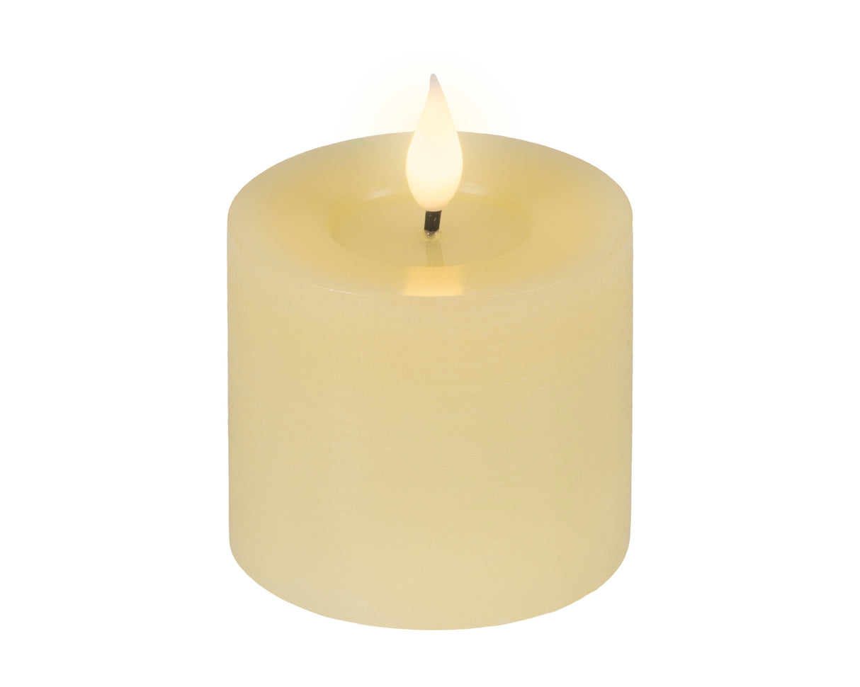 Lumineo 9.5cm LED Realistic Wax Candle - Warm White - Cream - 480448