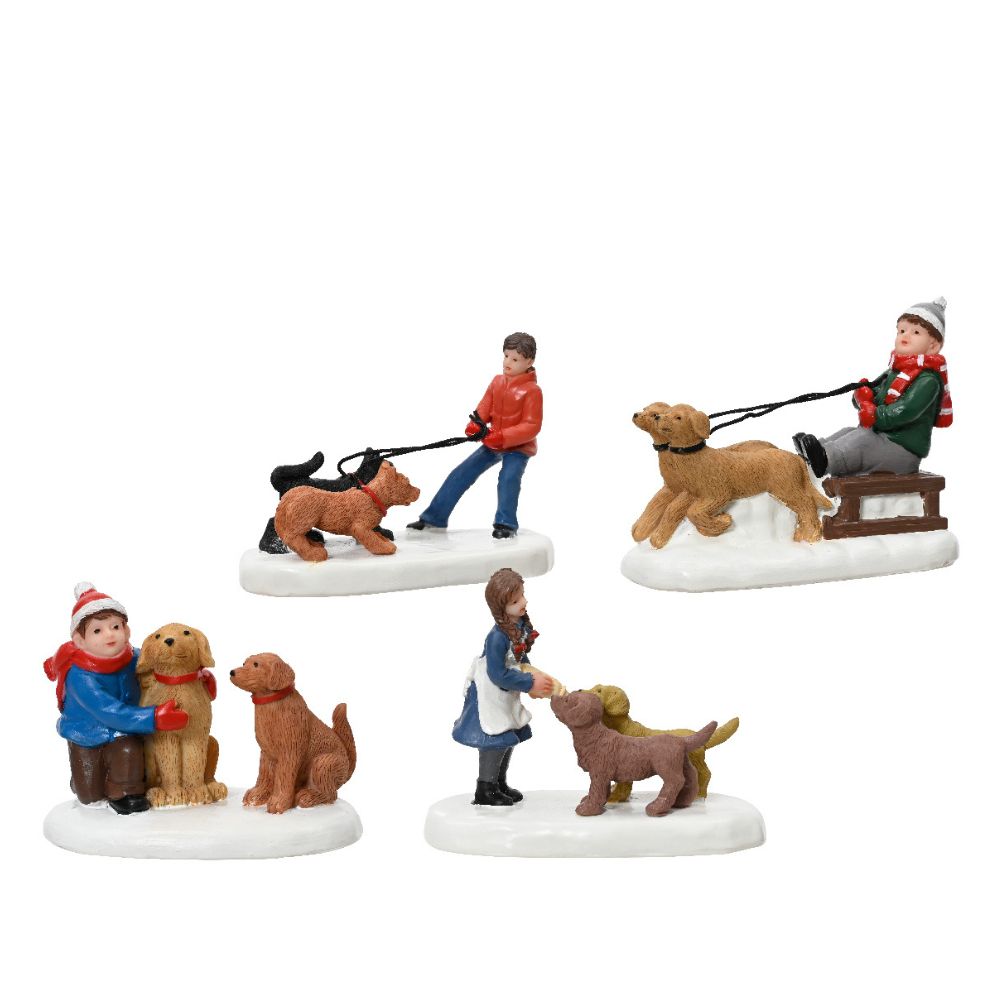 Lumineo 9cm Christmas Village Figures Dogs & People (Choice of 2)