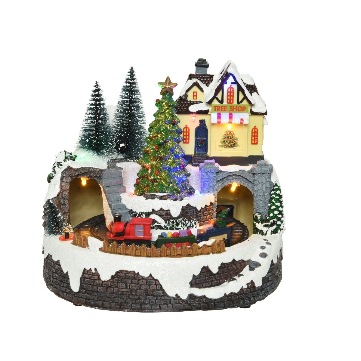 Lumineo 18cm Christmas Village LED Moving Train Scene (Choice of 4)