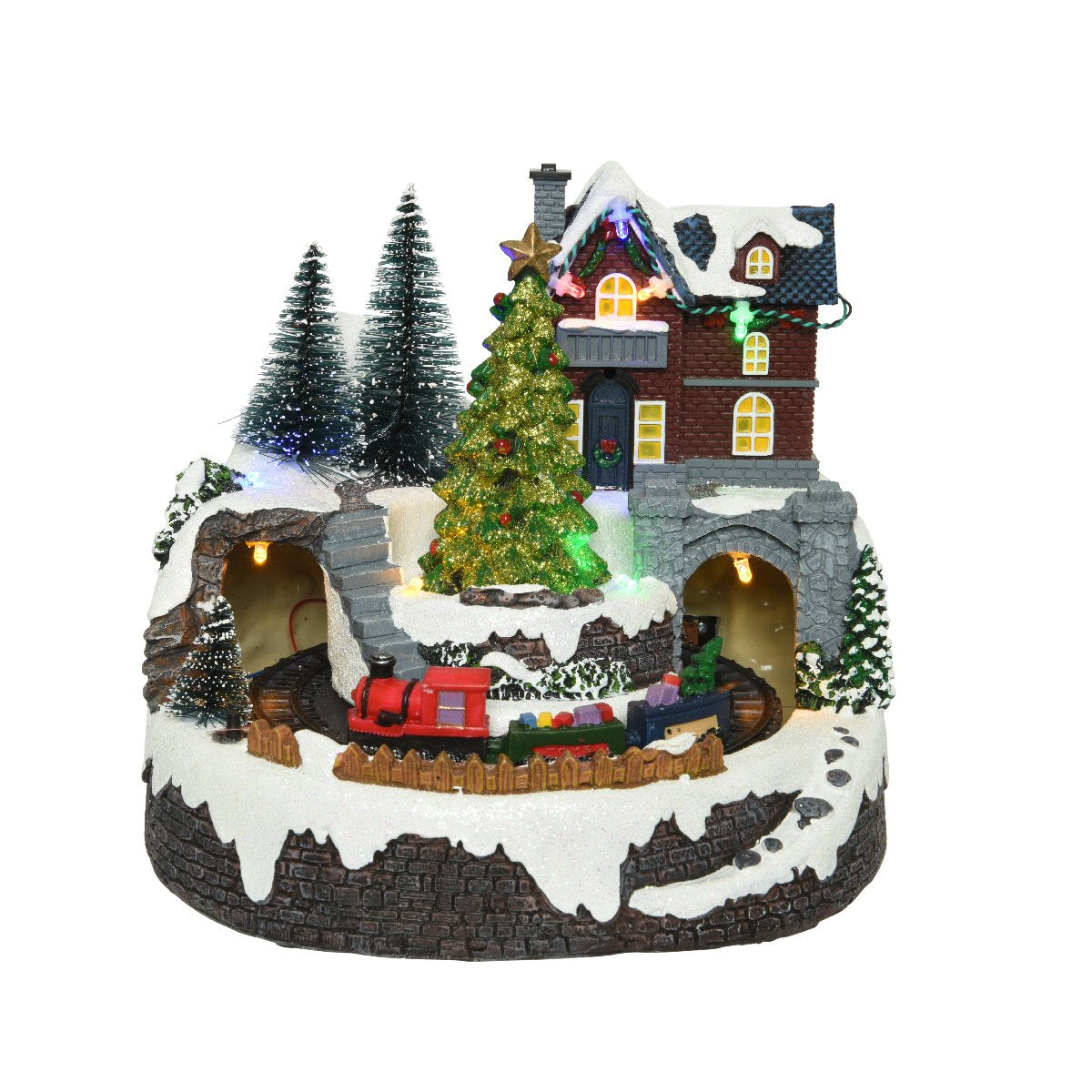 Lumineo 18cm Christmas Village LED Moving Train Scene (Choice of 4)