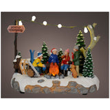 Lumineo 21cm Christmas Village Winter Campfire Scene