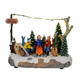Lumineo 21cm Christmas Village Winter Campfire Scene