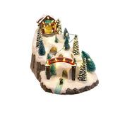 Lumineo 34cm Christmas Village LED Ski Slope Scene