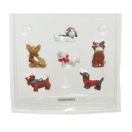 Lumineo Christmas Village Set of 6 Christmas Dog Figures