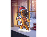 Lumineo 37.8cm LED Lit Infinity Gingerbread Man Decoration - Orange