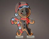Lumineo 37.8cm LED Lit Infinity Gingerbread Man Decoration - Orange