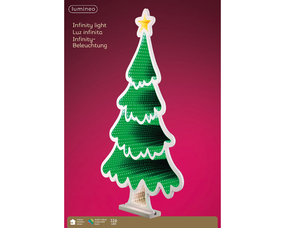 Lumineo 40cm LED Lit Infinity Tree Decoration - Green