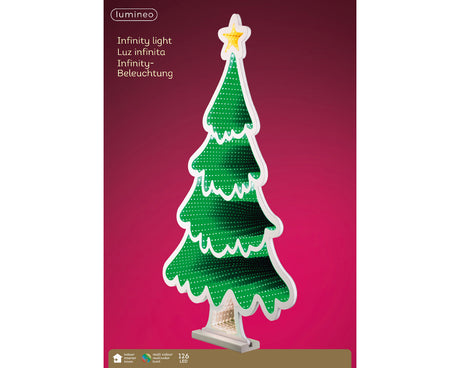 Lumineo 40cm LED Lit Infinity Tree Decoration - Green