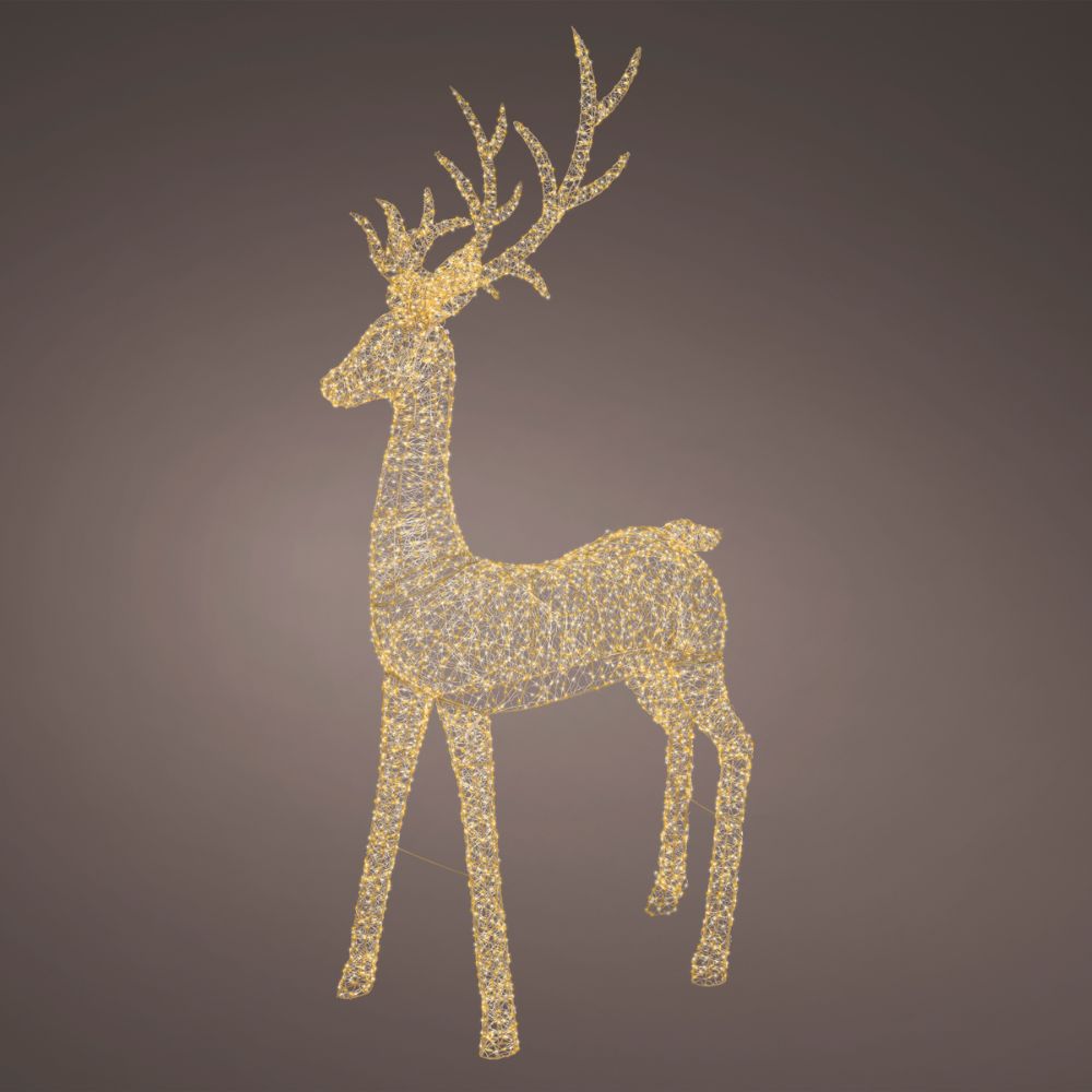 Lumineo 270cm Warm White Twist Frame Outdoor Reindeer - 4750 Micro LED