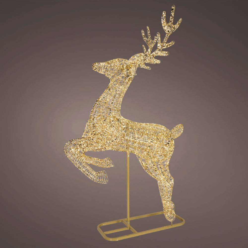 Lumineo 286cm Warm White Twist Frame Reindeer Decoration - 8300 LED