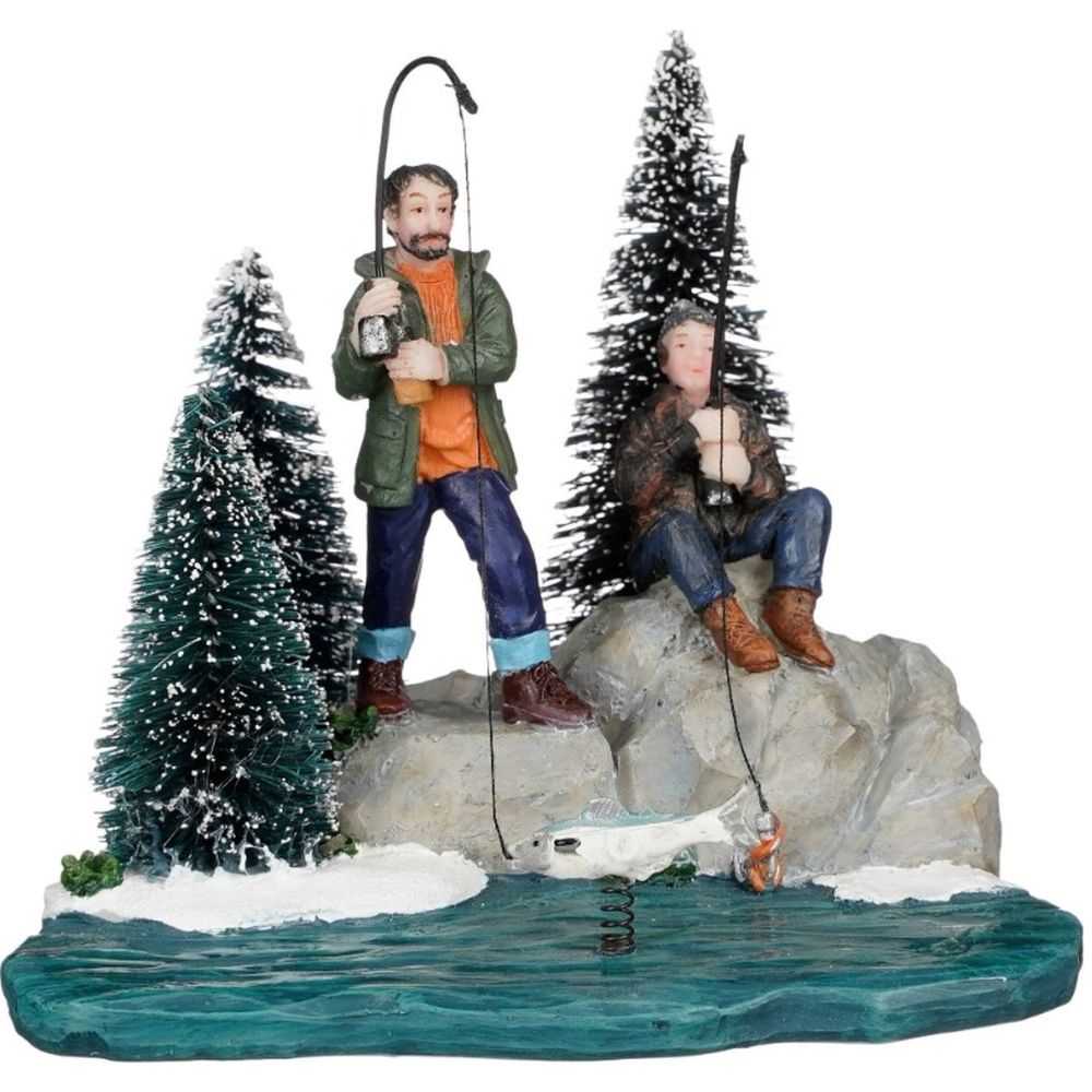 Luville Collectables 12cm Christmas Village Fishing Friends