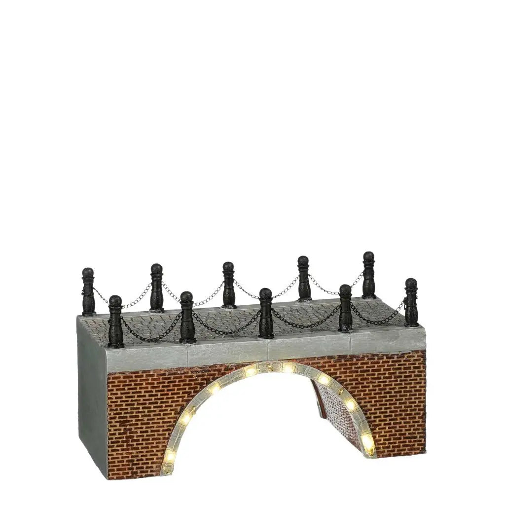 Luville Collectables 20cm Christmas Village Quays Bridge - Battery Operated