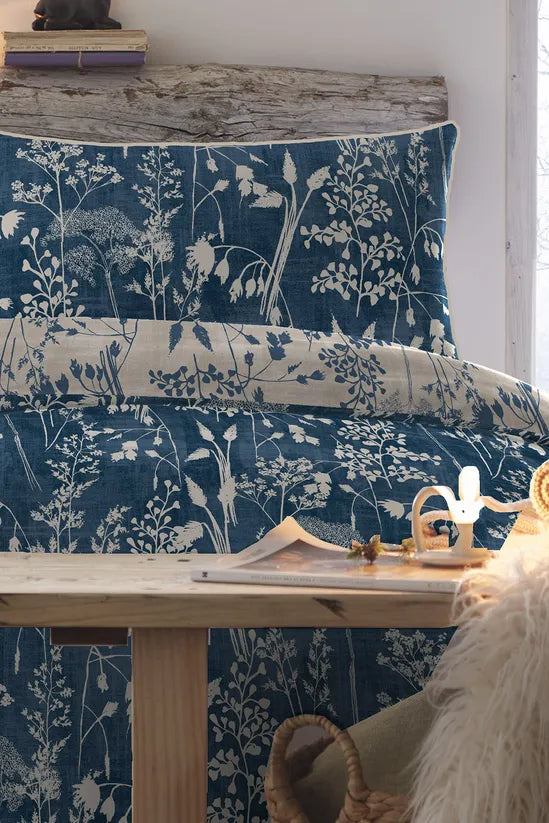 J Rosenthal Single Blue Rohan Foliage Print Duvet Cover Set