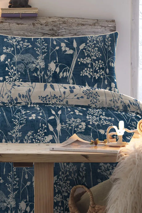 J Rosenthal King Blue Rohan Foliage Print Duvet Cover Set