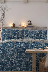 J Rosenthal Single Blue Rohan Foliage Print Duvet Cover Set