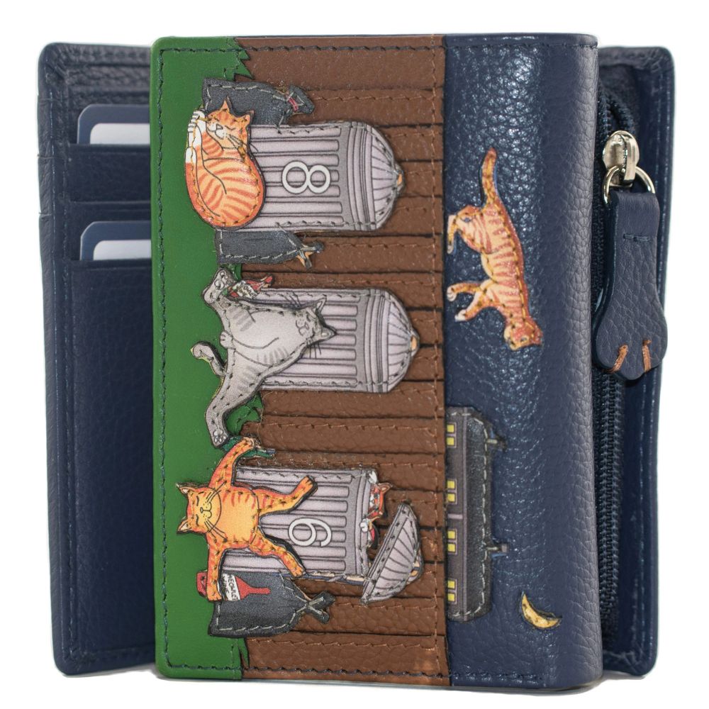 Mala Leather Alley Cats Leather Tri fold Purse