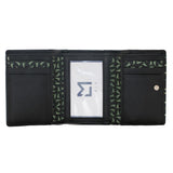Mala Leather Aurora Tri fold Purse - Black