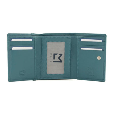 Mala Leather Bella Mum and Daughter Small Tri fold Purse - Teal