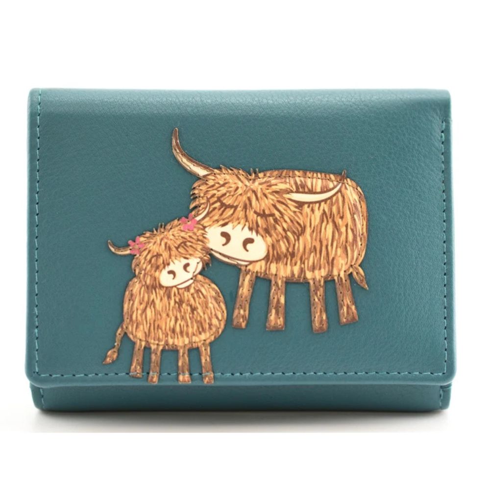Mala Leather Bella Mum and Daughter Small Tri fold Purse - Teal