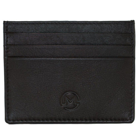 Mala Leather Black Origin Plain Leather Card Holder With Zip Pocket - Old Railway Line Garden Centre