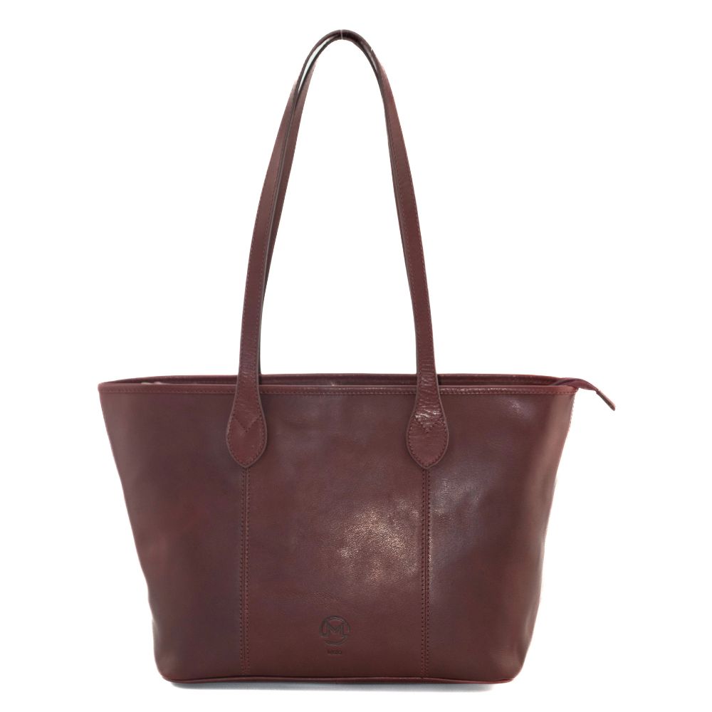 Mala Leather Bloomsbury Shoulder Satchel Leather Bag - Burgundy