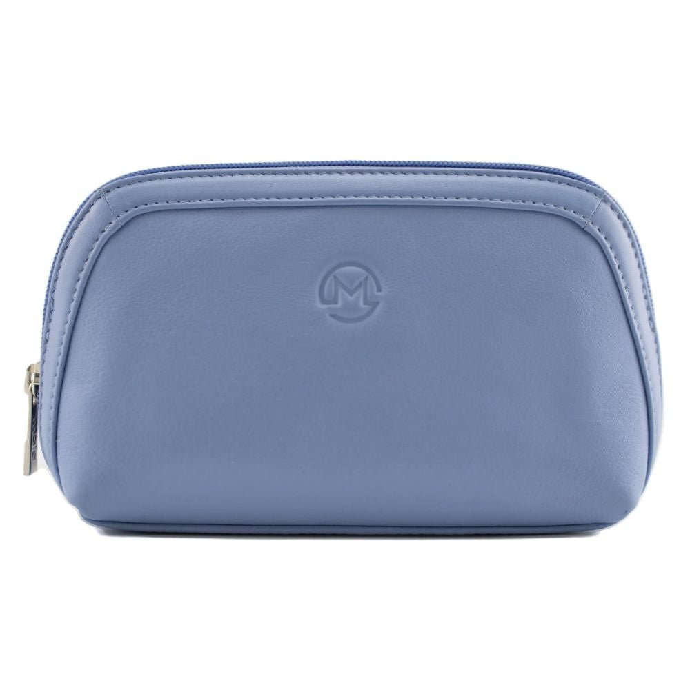 Mala Leather Blue Anishka Compact Curved Zip Crossbody Bag - Old Railway Line Garden Centre