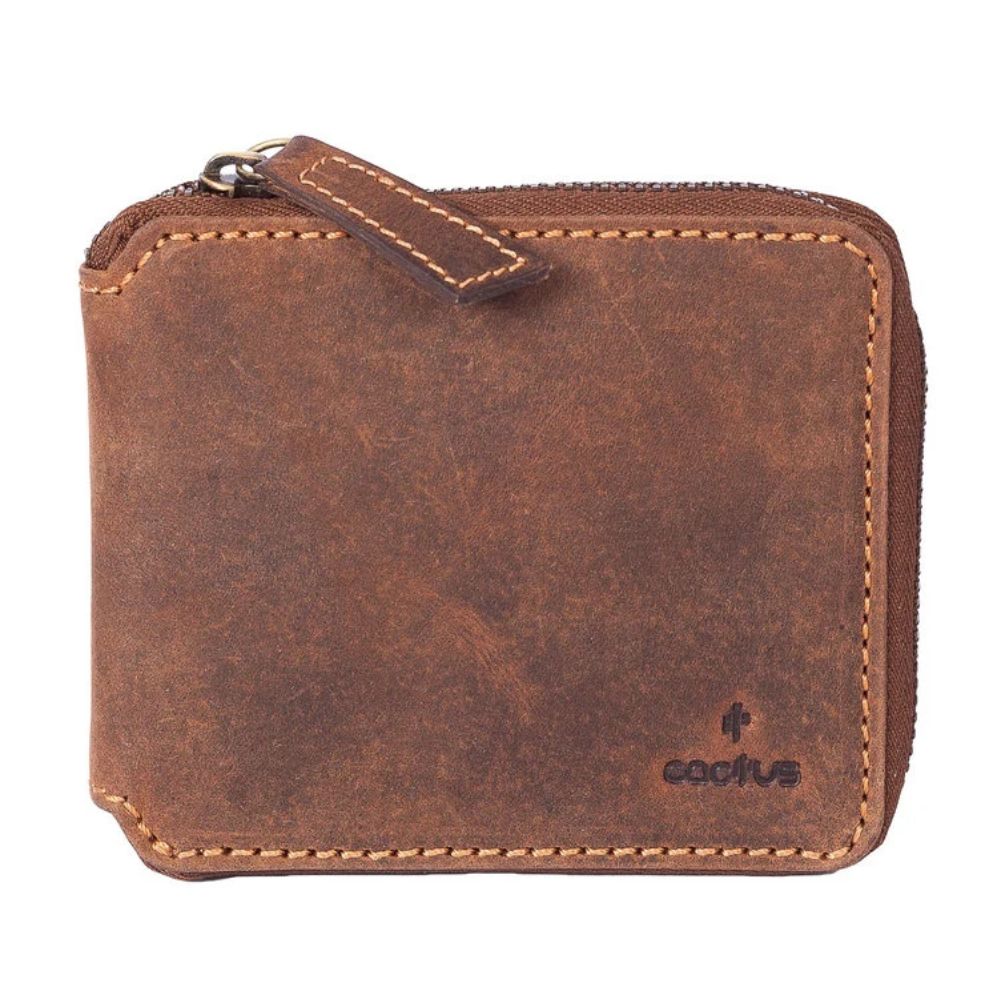 Mala Leather Cactus Leather Zip Around Wallet - RFID