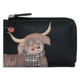 Mala Leather Callum The Cow Coin & Card Purse - Black
