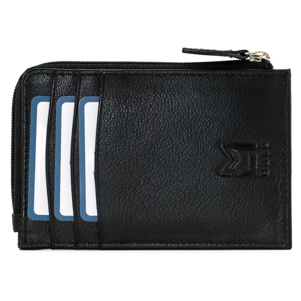 Mala Leather Callum The Cow Coin & Card Purse - Black
