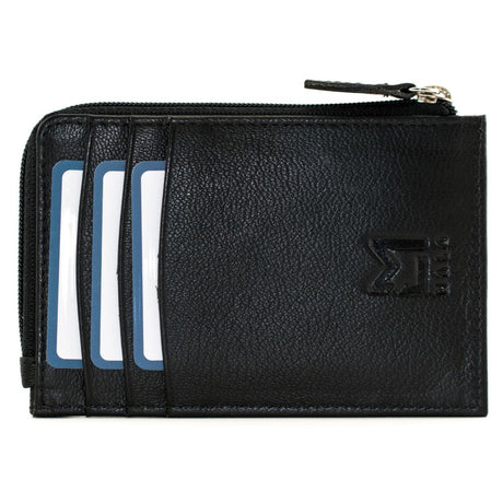 Mala Leather Callum The Cow Coin & Card Purse - Black