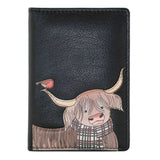 Mala Leather Callum the Cow ID/Card Holder -Black