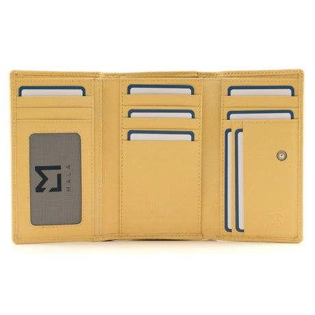 Mala Leather Callum The Cow Large Tri Fold - Yellow