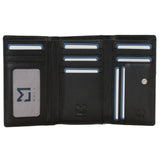 Mala Leather Callum The Cow Large Tri Fold - Black