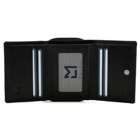 Mala Leather Callum The Cow Med Tri Fold - Black