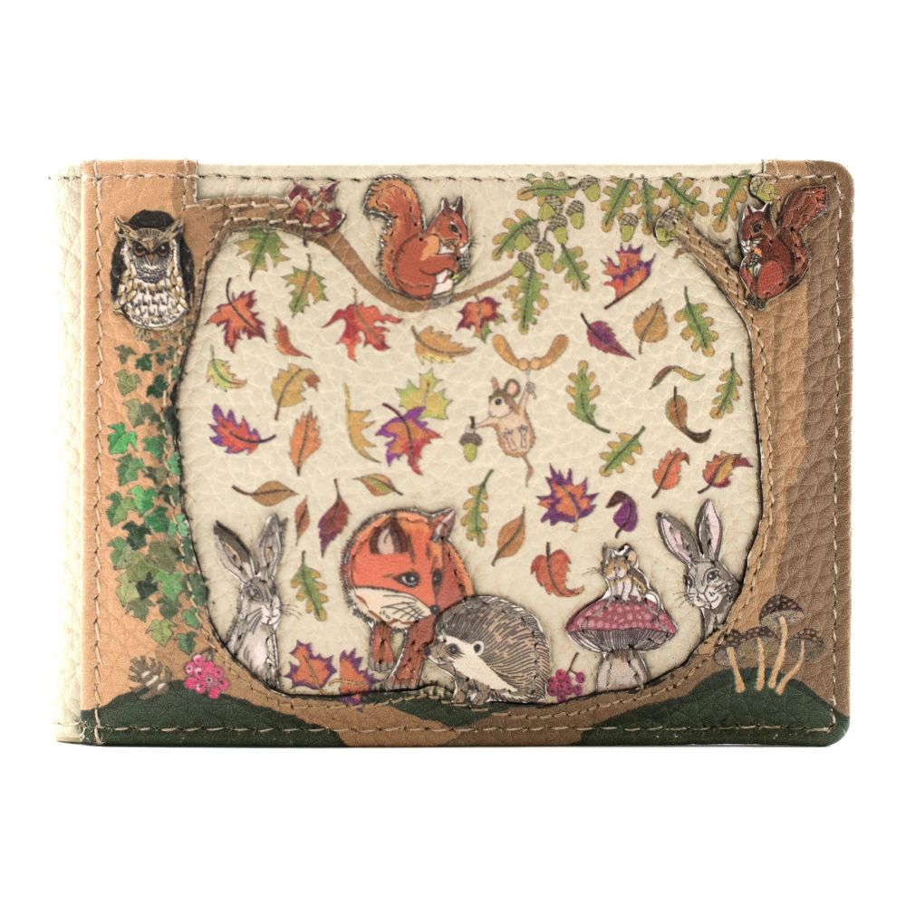 Mala Leather Foxglove Forest ID & Card Holder