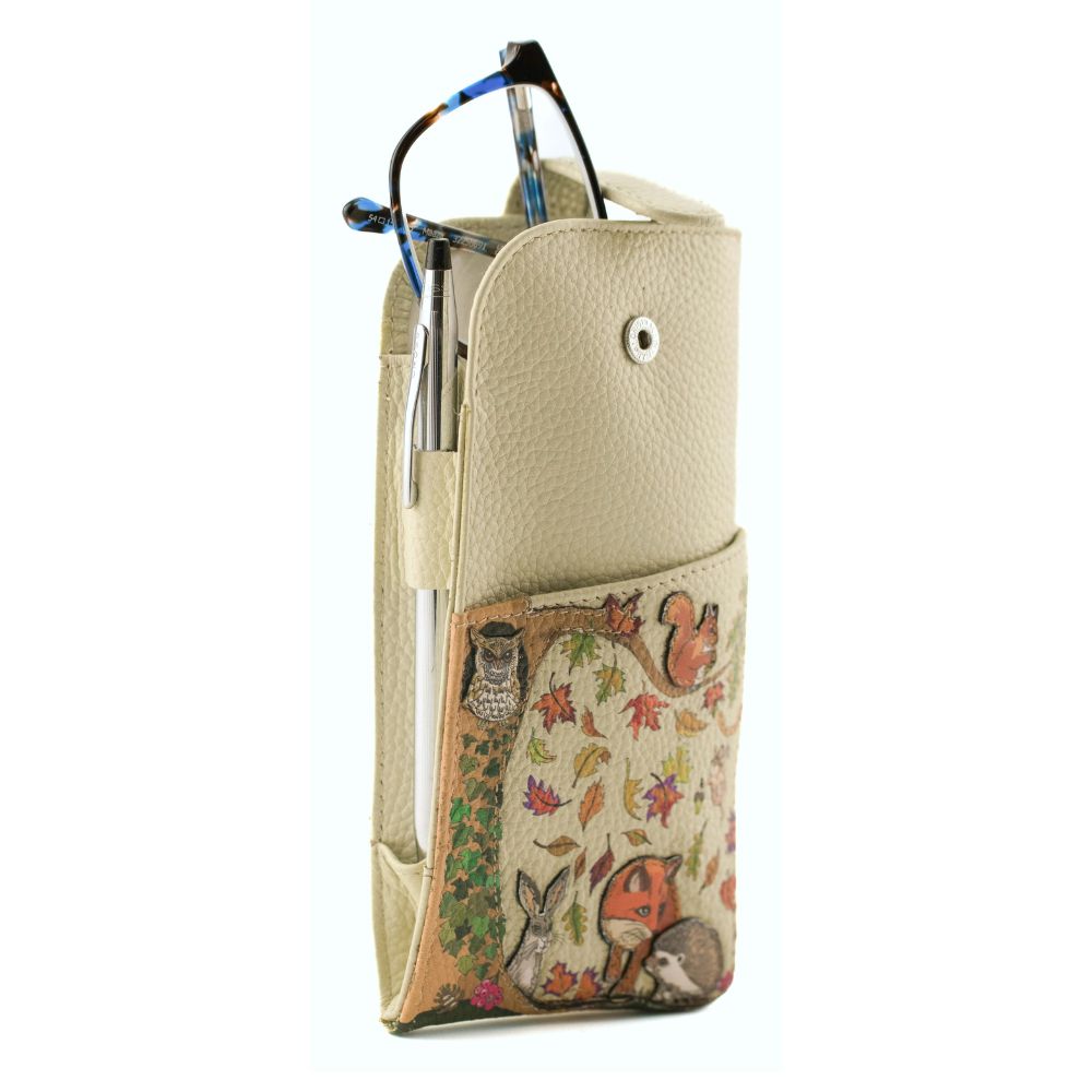 Mala Leather Foxglove Forest Leather Glasses Case