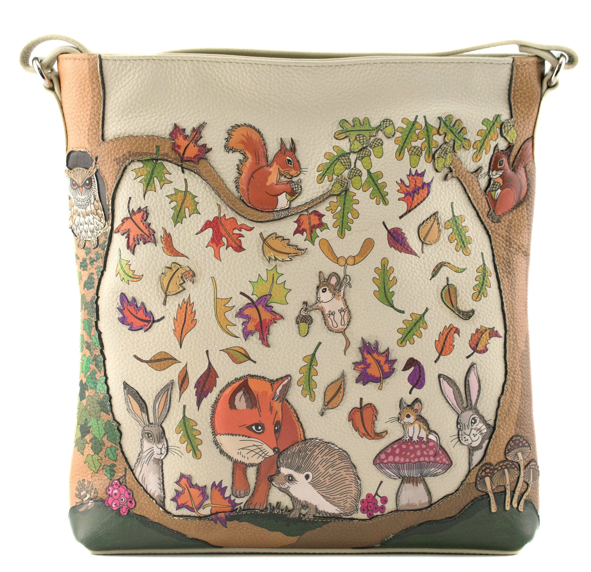 Mala Leather Foxglove Forest Leather Tall Crossbody Bag