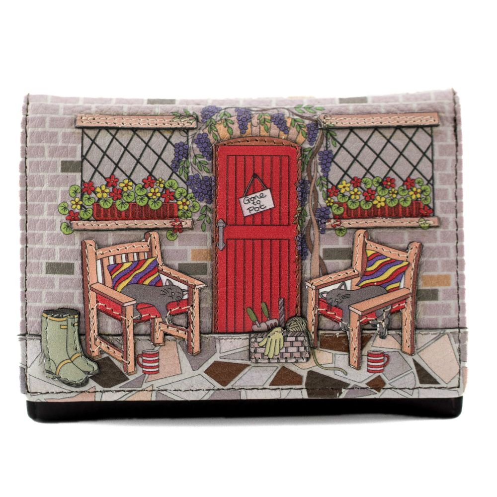 Mala Leather Gone to Pot Compact Tri Fold Purse