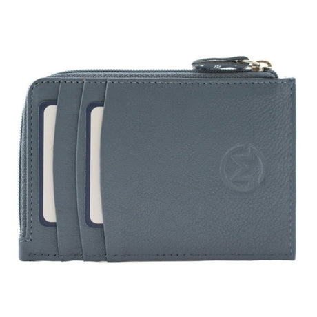 Mala Leather Midnight Card & Coin Purse - Denim